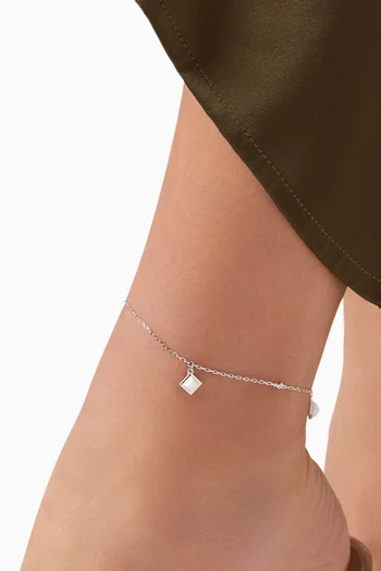 Cleo Diamond Charm Anklet in 18kt White Gold