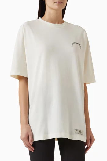 Oversized Curved-print T-shirt in Cotton-jersey