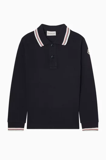 Logo Detail Polo T-shirt in Cotton Piqué