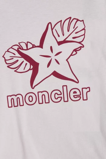 تي شيرت بطبعة شعار الماركة قطن