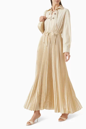 Eyelet Pleated Dress