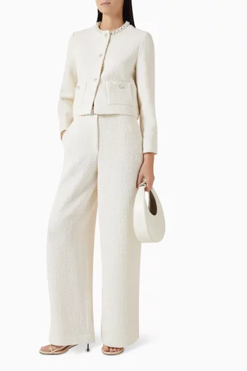 Pearl-trim Jacket in Tweed