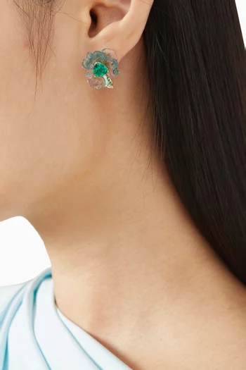 Spirulina Petunia Stud Earrings in 18kt Gold Vermeil