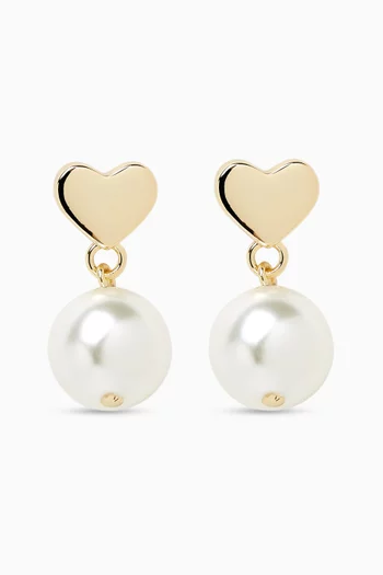 أقراط بتصميم قلب نحاس