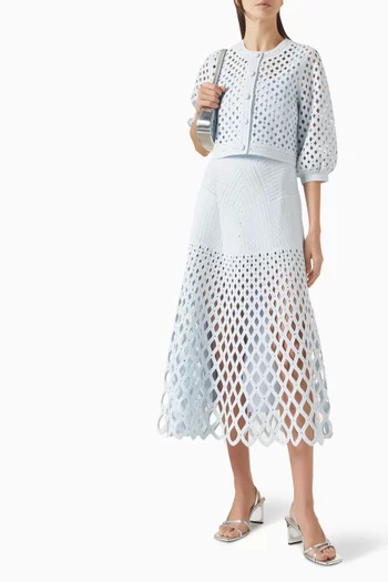 فستان كروشيه متوسط الطول