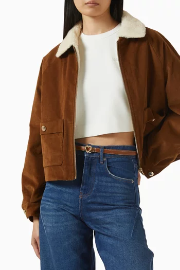 Slim Heart Belt in Leather