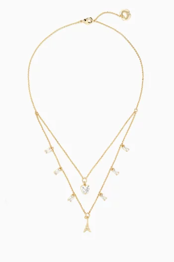 قلادة بتصميم مزدوج مزينة بحلي نحاس