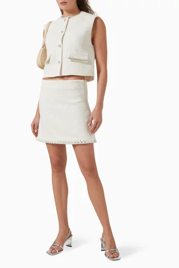 جاكيت مطرز بالخرز تويد