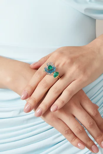 Spirulina Petunia Ring in 18kt Gold Vermeil