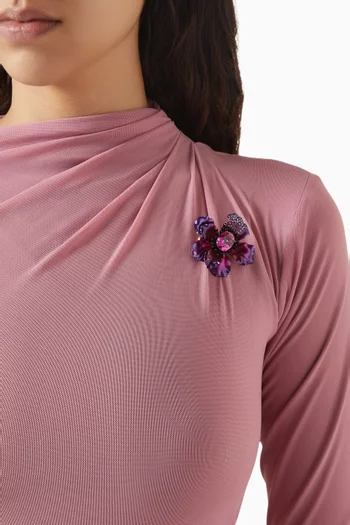 Begonia Poppy Brooch in 18kt Gold-vermeil