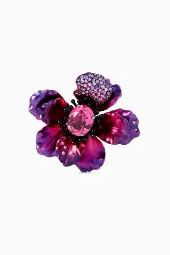 Begonia Poppy Brooch in 18kt Gold-vermeil