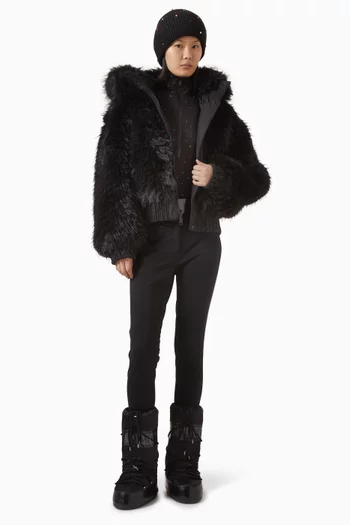 سترة تزلج إكلير مطرزة بالكريستال قماش منسوج