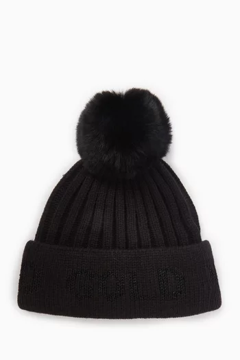 قبعة بيني هود بومبون منسوجة