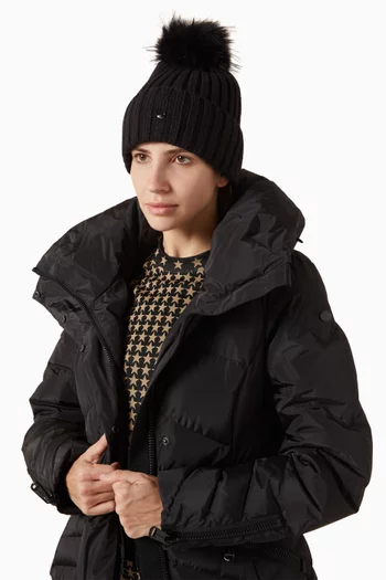 Una Pompon Beanie in Knit