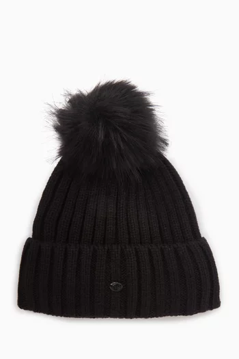 Una Pompon Beanie in Knit