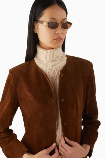 نظارة شمسية نات بإطار مستطيل معدن