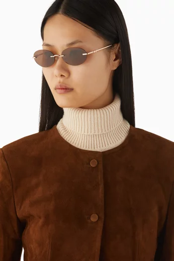 Jude Oval Sunglasses in Metal