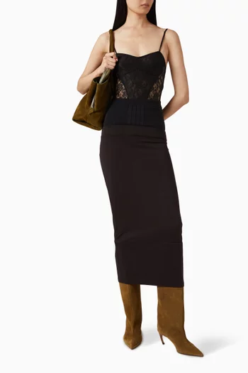 تنورة بحزام خصر مزدوج