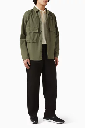 تي شيرت بولو قطن مزين بخطين