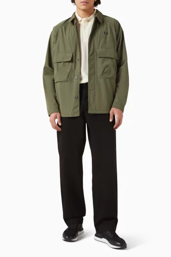 قميص بنمط جاكيت بيدفورد قماش قطني مخملي مضلع