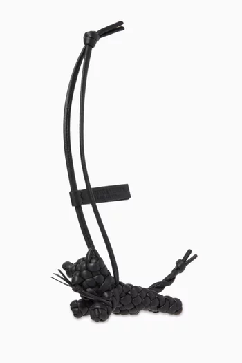 حلية بتصميم قط جلد نابا مجدول