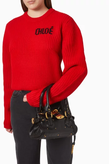 Small Paddington Shoulder Bag in Grained Buffalo Leather