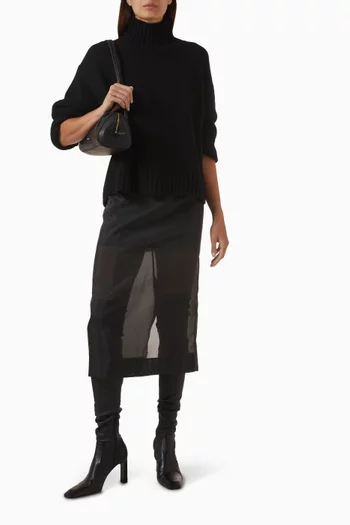 Sheer Column Skirt in Gauzy Chiffon