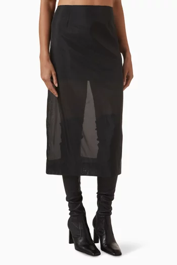 Sheer Column Skirt in Gauzy Chiffon