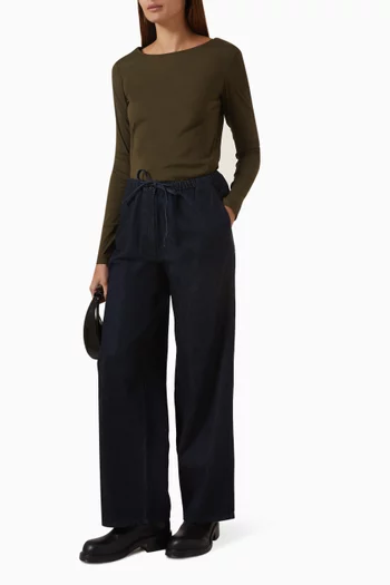 بنطال جينز دينم بخصر قابل للتعديل