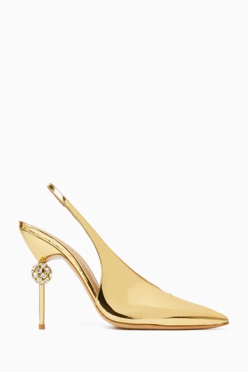 Lucia 105 Slingback Pumps in Mirror Leather