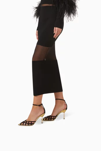 حذاء كلاسيك لوسيل بتصميم قفص وكعب 85‏ مم شمواه