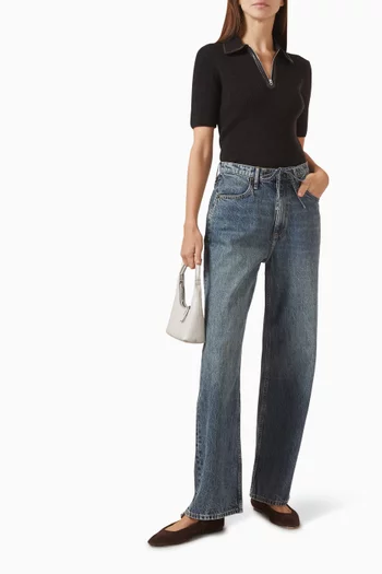 Caterina Zip Polo in Wool Blend