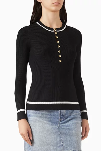 Kassy Henley Sweater in Rib-jersey