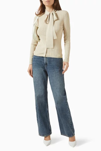 Gianna Tie-neck Sweater in Viscose Blend
