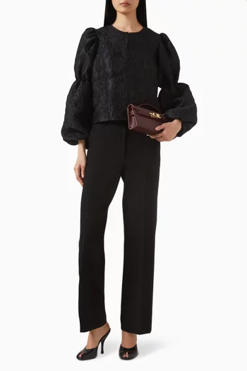 Zoey Double Pouf-sleeve Blouse