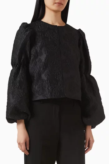 Zoey Double Pouf-sleeve Blouse