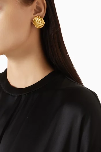 Knot Stud Clip-on Earrings in 22kt Gold-plated Brass