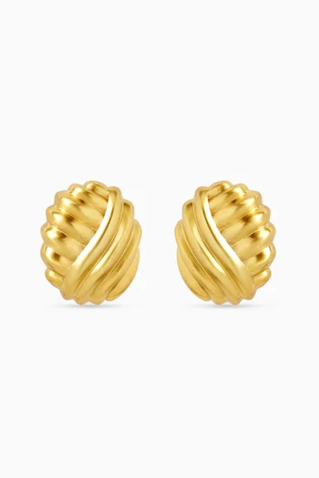 Knot Stud Clip-on Earrings in 22kt Gold-plated Brass