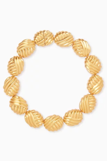 Knot Collar Necklace in 22kt Gold-plated Brass