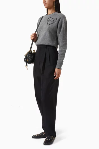 سترة قصيرة منسوجة من مزيج صوف