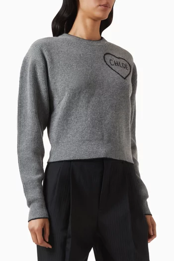 سترة قصيرة منسوجة من مزيج صوف