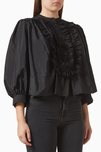 بلوزة بكشكش قماش تفتا معالج