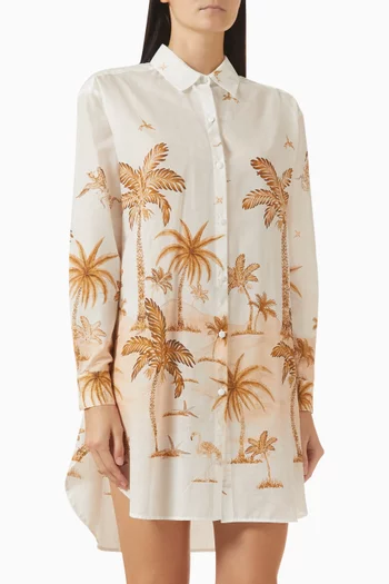 فستان انكا آيلاند بنمط قميص قطن