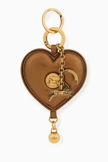 Symbols Heart Bag Charm in Soft Leather