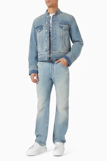 Stand-collar Jacket in Denim