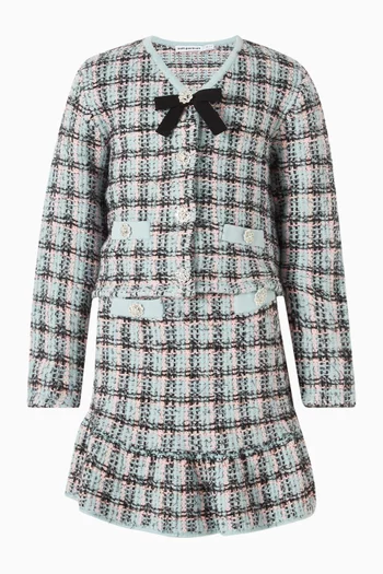 تنورة منسوجة مخططة بملمس بارز