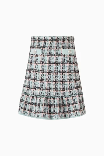 تنورة منسوجة مخططة بملمس بارز