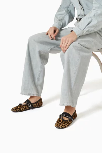 حذاء باليرينا باليه تويست بكعب مسطح شعر مهر