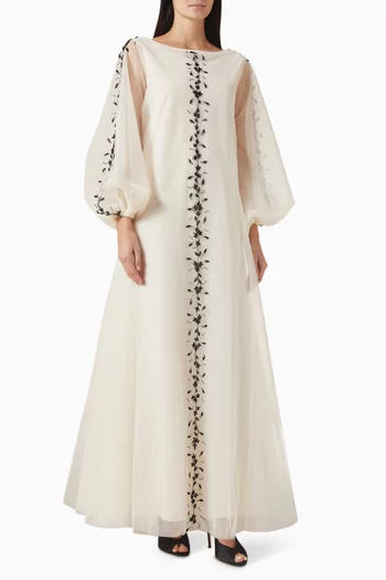 Embroidered Dress in Tulle