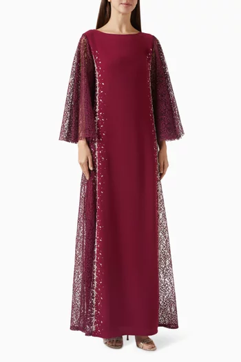 Two-texture Embellished Dress